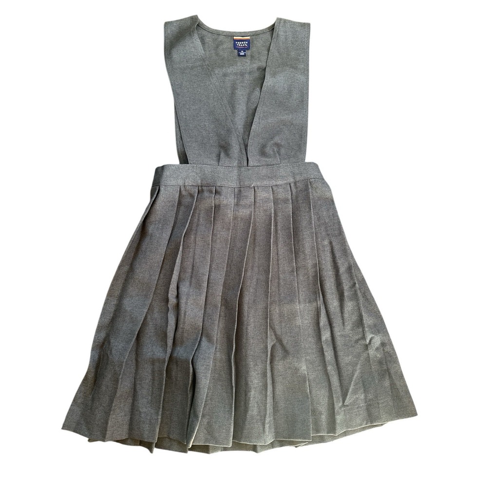 French Toast Girls School Uniform Pleated Dress Size 12 Charcoal Gray - Picture 2 of 8